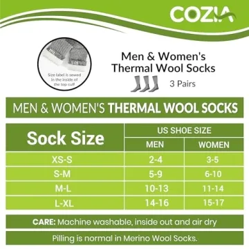 Merino Wool Thermal Socks for Men and Women Warm Cozy