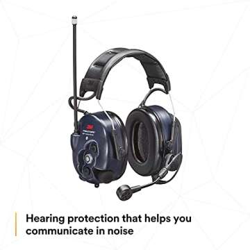 3M PELTOR WS LiteCom PRO III Headset, Headband, Professional Grade Durability, Wireless Two-Way Communication Radio, Bluetooth, Boom Microphone, Navy Blue, MT73H7A4D10N