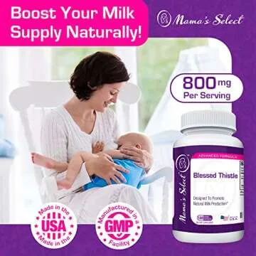 Mama's Select Blessed Thistle Breastfeeding Supplement, 800mg Lactation Support for Increased Breast...