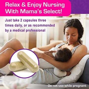 Mama's Select Blessed Thistle Breastfeeding Supplement, 800mg Lactation Support for Increased Breast Milk - 120 Vegan Capsules