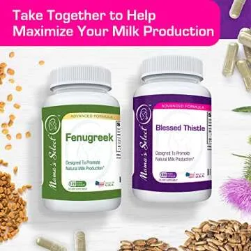 Mama's Select Blessed Thistle Breastfeeding Supplement, 800mg Lactation Support for Increased Breast Milk - 120 Vegan Capsules