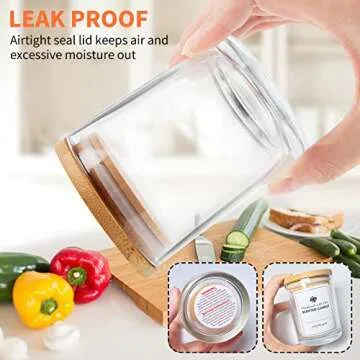 SUPMIND Candle Jars | 12 Pack Glass with Bamboo Lids