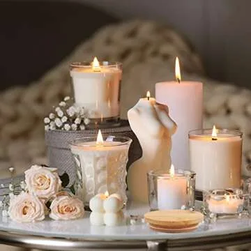 SUPMIND Candle Jars | 12 Pack Glass with Bamboo Lids