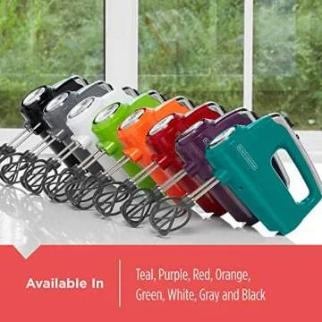 Black+Decker Helix Performance Hand Mixer in Purple - 5-Speed Mixer