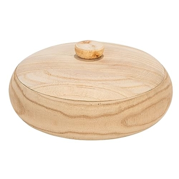 Paulownia Wood Container with Lid - Rustic Home Decor Storage
