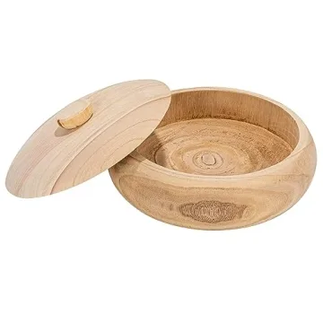 Paulownia Wood Container with Lid - Rustic Home Decor Storage