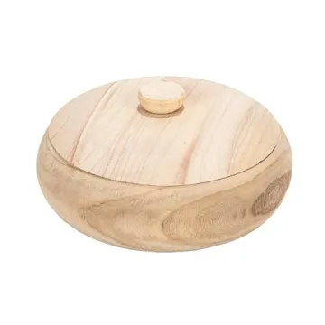 Paulownia Wood Container with Lid - Rustic Home Decor Storage