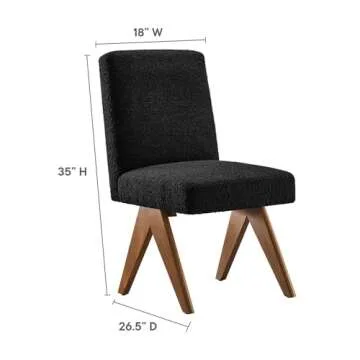 Modway Lyra Boucle Fabric Dining Side Chairs - Set of 2