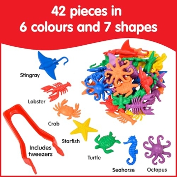 edxeducation Aquatic Counters Mini Set - 42 Sea Animals