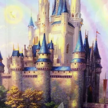 HVEST Castle Tapestry Trees and River in Fantasy Forest Wall Hanging Fairy Tale Tapestries for Kids Bedroom Living Room Dorm Party Wall Decor,60Wx40H inches