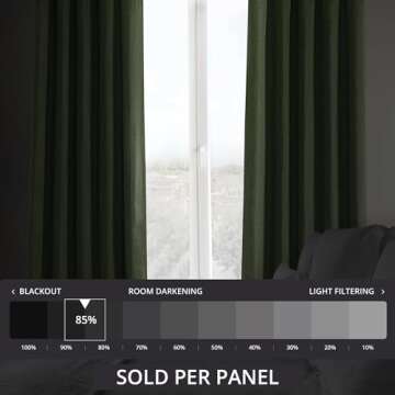 HPD Half Price Drapes Faux Linen Textured Room Darkening Curtains - 50W x 96L, Tuscany Green