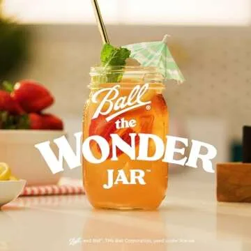 Ball Regular Mouth Pint (16 oz.) Mason Jars with Lids and Bands, for Canning or Drinkware, 8 Count