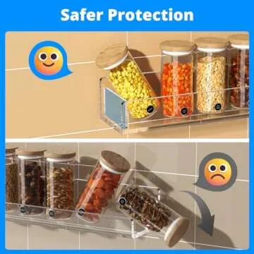 NIUBEE Wall Mounted Spice Rack Organizer,Clear Acrylic Spice Shelf Storage Holder,Hanging Seasoning Rack Organizer for Wall Kitchen 4 Pack