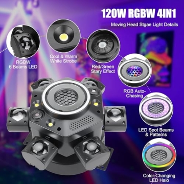 Sklydron Moving Head DJ Lights with Kaleidoscope Effects