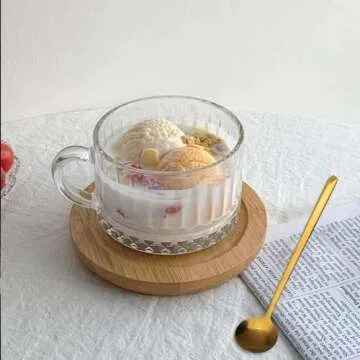 Maredash Classic Glass Coffee Mugs Set with Spoons