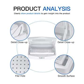 Machine-Ya Plastic Sterilizing Tray,sterilization box,nail art tool sterilizer tray, Sterilizer Tray Box Nail Art Salon Sterilizing Too（white）