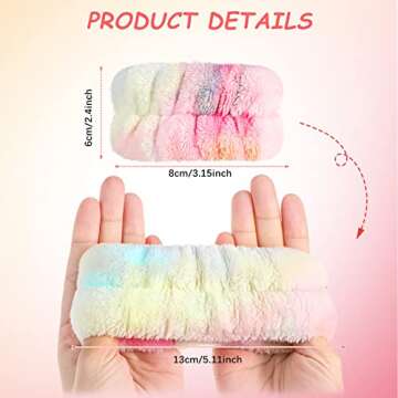 Chuangdi 4 Pairs Wrist Bands for Washing Face Wrist Spa Microfiber Wash Towel Band Scrunchies Absorbent Wristbands Sweatband for Women Prevent Liquid from Spilling