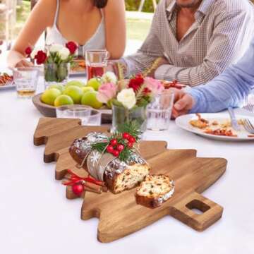 Unique Christmas Tree Charcuterie Boards Gifts Decor Acacia Wood Cutting Boards Christmas Tree Veget...