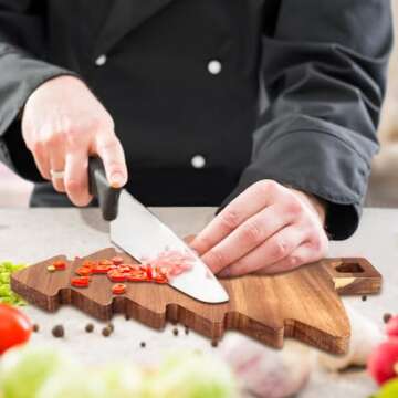 Unique Christmas Tree Charcuterie Boards Gifts Decor Acacia Wood Cutting Boards Christmas Tree Vegetable Platters Wooden Xmas Cheese Board Presents Festive Veggie Trays Xmas Fruit Appetizer Platter