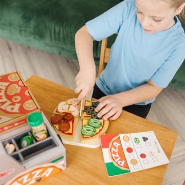 Melissa & Doug Wooden Pizza Counter Play Set for Kids