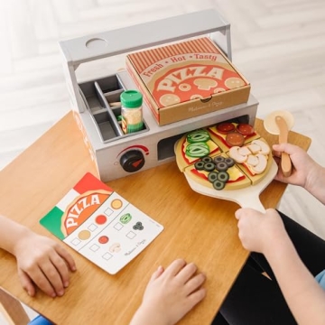 Melissa & Doug Wooden Pizza Counter Play Set for Kids