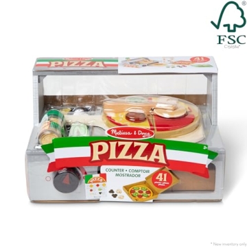 Melissa & Doug Wooden Pizza Counter Play Set for Kids