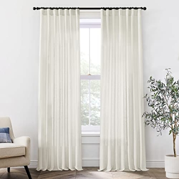 XTMYI 96 Inches Long Modern Farmhouse Linen Curtains Set