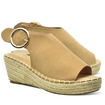 CLOUDAIR Selina Espadrille Wedge Sandals - Comfortable Summer Style