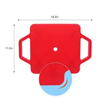 Kids Sitting Scooter Board with Universal Wheels Safety Plastic Scooter for Kids Ages 6-12 Manual Sport Scooters with Handles for Gym Class (Red)