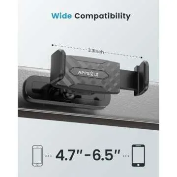 APPS2Car Gym Magnetic Phone Holder, 360 Adjustable, Compatible with 4.7-6.5" Smartphones, Alloy Base and Joint, Black