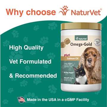 NaturVet Omega-Gold Plus Salmon Oil Soft Chews for Pets