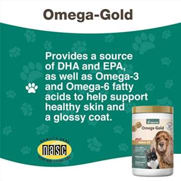 NaturVet Omega-Gold Plus Salmon Oil Soft Chews for Pets