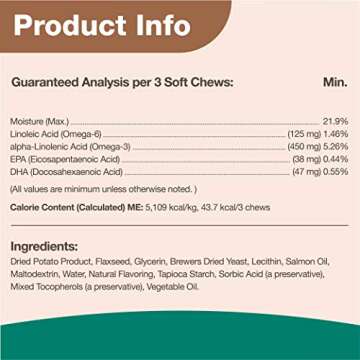 NaturVet Omega-Gold Plus Salmon Oil Soft Chews for Pets