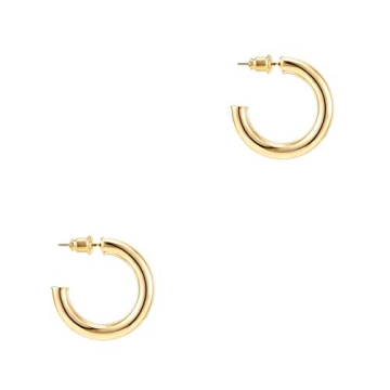 PAVOI 14K Yellow Gold Hoop Earrings: Lightweight Infinity Design for Daily Chic Style