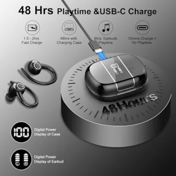 Bluetooth 5.3 Earbuds with Waterproof Design and 48Hrs Playtime
