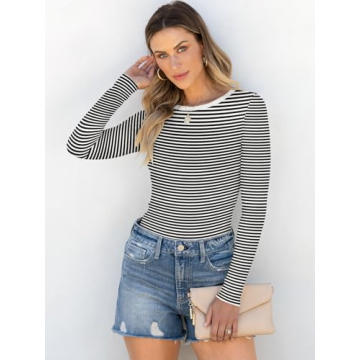 ANRABESS Long Sleeve Slim Fit Tops for Women 2025