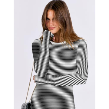 ANRABESS Long Sleeve Slim Fit Tops for Women 2025