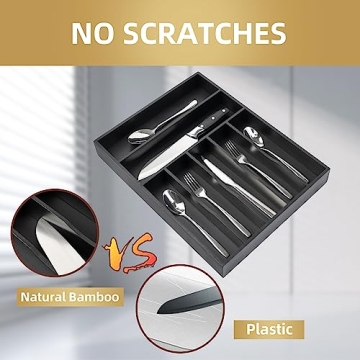 Shop the Besilord Bamboo Silverware Organizer for Your Kitchen