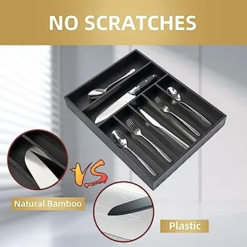 Shop the Besilord Bamboo Silverware Organizer for Your Kitchen