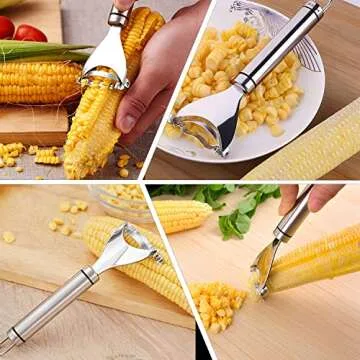 Corn Peeler for Corn On The Cob, Corn Peeler - Removes Kernels From Corn Cobs In Seconds, Corn On The Cob Remover (Set of 1)