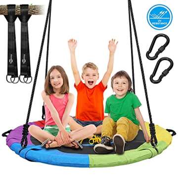 Trekassy 750lbs 40 Inch Rainbow Saucer Swing