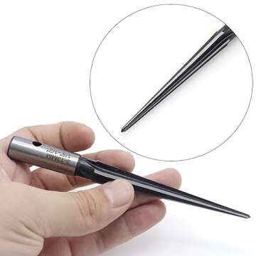 Joyangy 1/8" - 1/2" (3-13mm) Tapered Reamer Tool, T Handle Reamer with 6 Fluted Chamfer, 45# Steel and 1/4" Hex Shank Chamfer Reaming Tool for Guitar Bridge Pin Hole and Luthier Tool