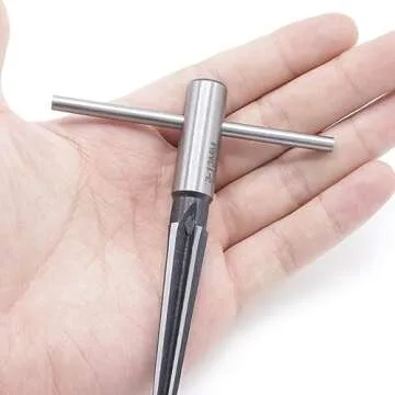 Joyangy 1/8" - 1/2" (3-13mm) Tapered Reamer Tool, T Handle Reamer with 6 Fluted Chamfer, 45# Steel and 1/4" Hex Shank Chamfer Reaming Tool for Guitar Bridge Pin Hole and Luthier Tool