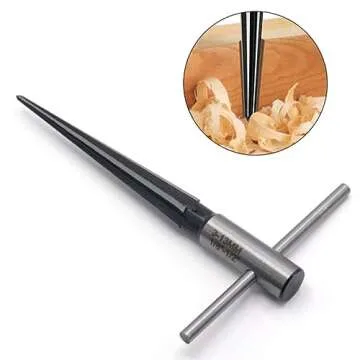 Joyangy 1/8" - 1/2" (3-13mm) Tapered Reamer Tool, T Handle Reamer with 6 Fluted Chamfer, 45# Steel and 1/4" Hex Shank Chamfer Reaming Tool for Guitar Bridge Pin Hole and Luthier Tool