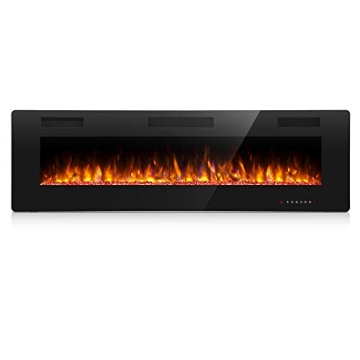 60" Electric Fireplace Multicolor Flame Remote Control Heater