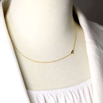 Deidreamers Side Mini Initial 14k Gold on Sterling Silver A