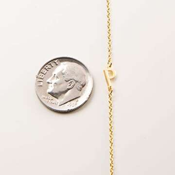 Deidreamers Side Mini Initial 14k Gold on Sterling Silver A