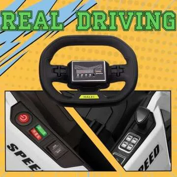 Kerry Yoo Go Kart Electric Drift Kart Car with Adjustable Seat, 24V Outdoor Ride on Toy with 4 Speed Mode, Crazy Cart for Kids 6-12 Years Old，Fast 300W Motor，8.5 MPH, LED Lights, Bluetooth - White