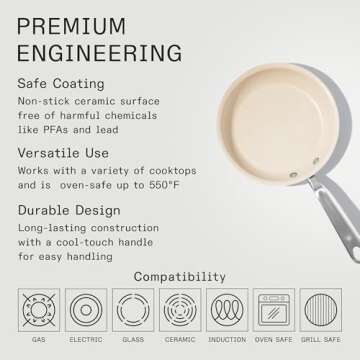 Made In 8-Inch Nonstick Ceramic Frying Pan for Healthy Cooking