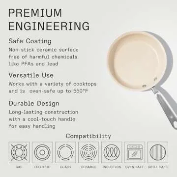 Made In 8-Inch Nonstick Ceramic Frying Pan for Healthy Cooking